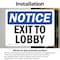 Signmission Exit Sign, Vinyl Decal, 5 in W, 3.5 in H, Exit To Lobby OS-2PACK-NS-D-35-L-12257 - alternate 2